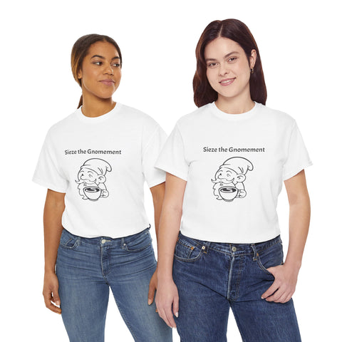 Simmer Coffee House Seize the Gnomement T-Shirt: Various Colors