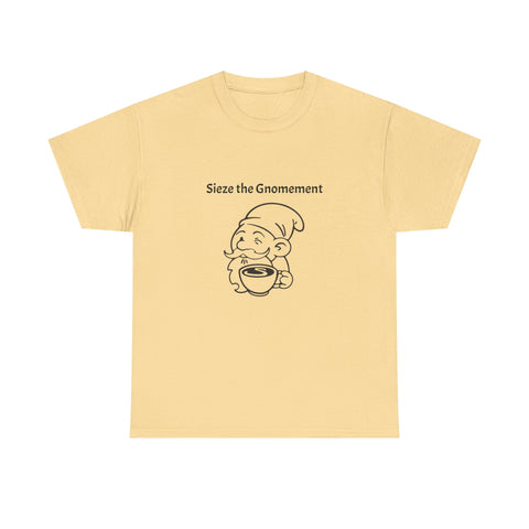 Simmer Coffee House Seize the Gnomement T-Shirt: Various Colors