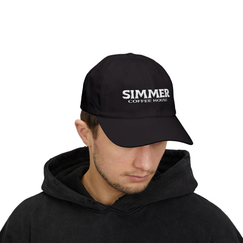 Simmer Coffee House Embroidered Dad Hat: Classic Black