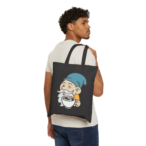 Sprout the Gnome Canvas Tote Bag: Natural or Black