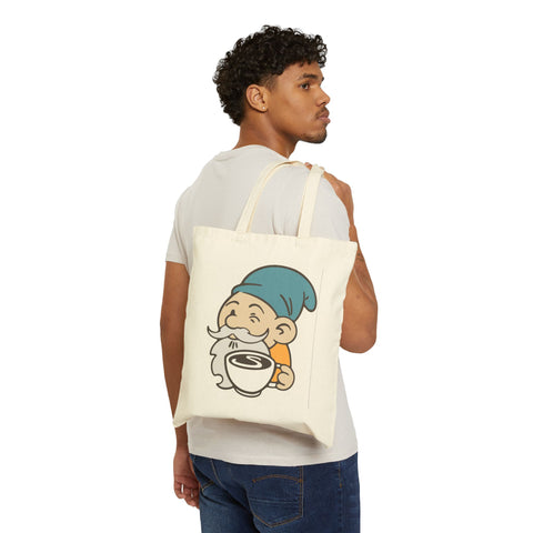 Sprout the Gnome Canvas Tote Bag: Natural or Black