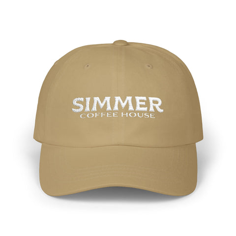 Simmer Coffee House Embroidered Dad Hat: Classic Khaki