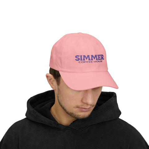Simmer Coffee House Embroidered Dad Hat: Classic Pink & Lavender