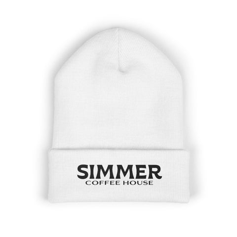 Simmer Coffee House Beanie: Classic White