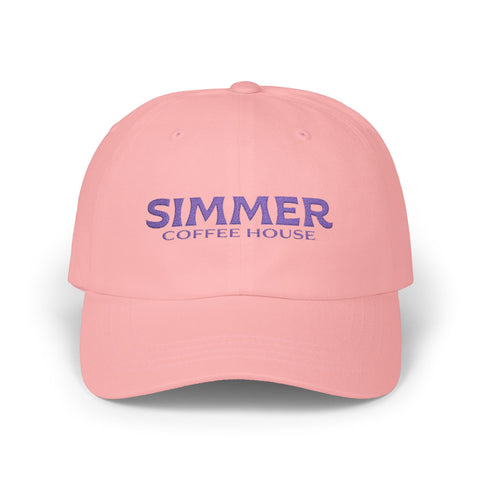Simmer Coffee House Embroidered Dad Hat: Classic Pink & Lavender