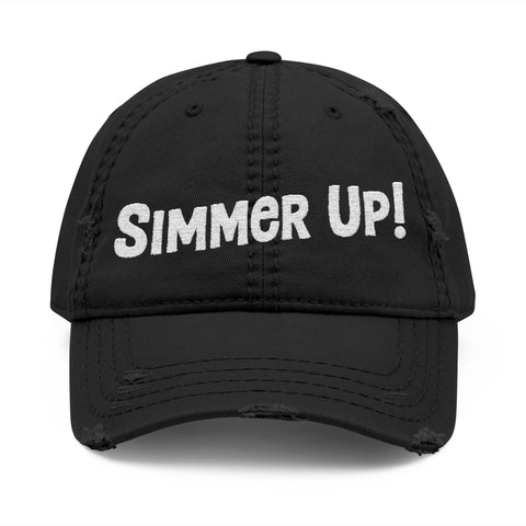 Simmer Up! Dad Hat: Distressed Black
