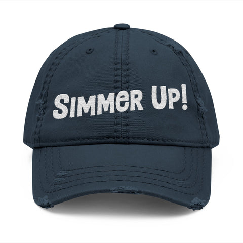 Simmer Up! Dad Hat: Distressed Navy Blue