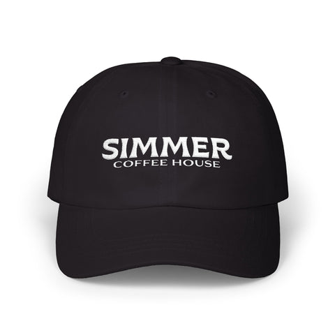 Simmer Coffee House Embroidered Dad Hat: Classic Black