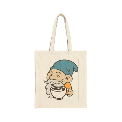 Sprout the Gnome Canvas Tote Bag: Natural or Black