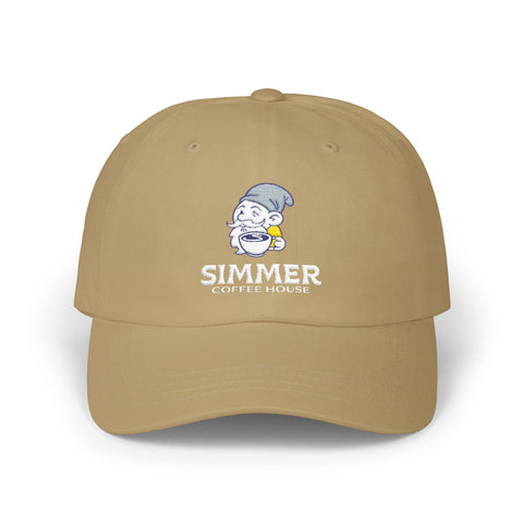 Simmer Coffee House Embroidered Dad Hat: Khaki Sprout