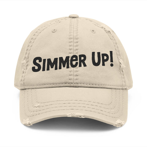 Simmer Up! Dad Hat: Distressed Khaki